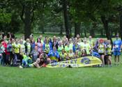 The Bramley Breezers run group in the park, Leeds Runners