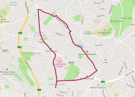 Gledhow Valley Woods run route map card image