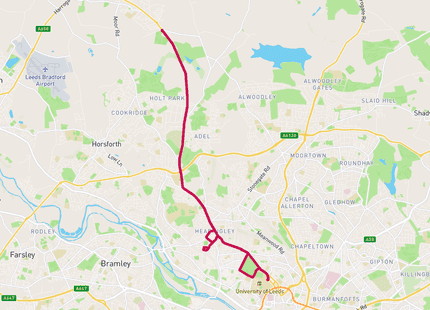Leeds Half Marathon 2023 run route map card image