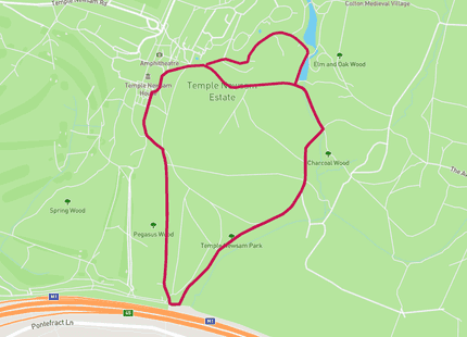 Temple Newsam parkrun 5km run route map card image