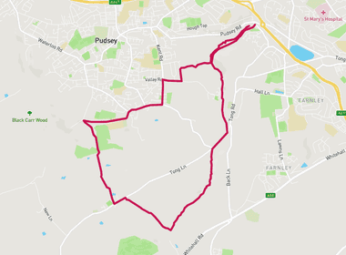 Pudsey and Tong Loop 10km card