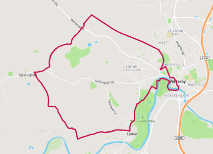 The Sicklinghall Circular run route map card image