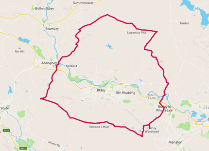 Ilkley Moor Explore run route map card image
