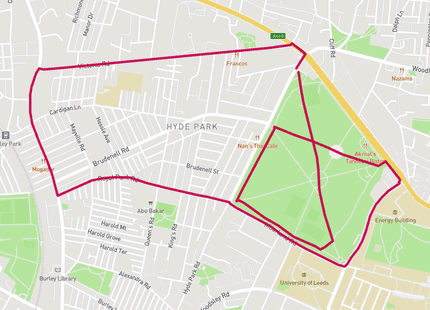 Hyde Park 5km run route map card image